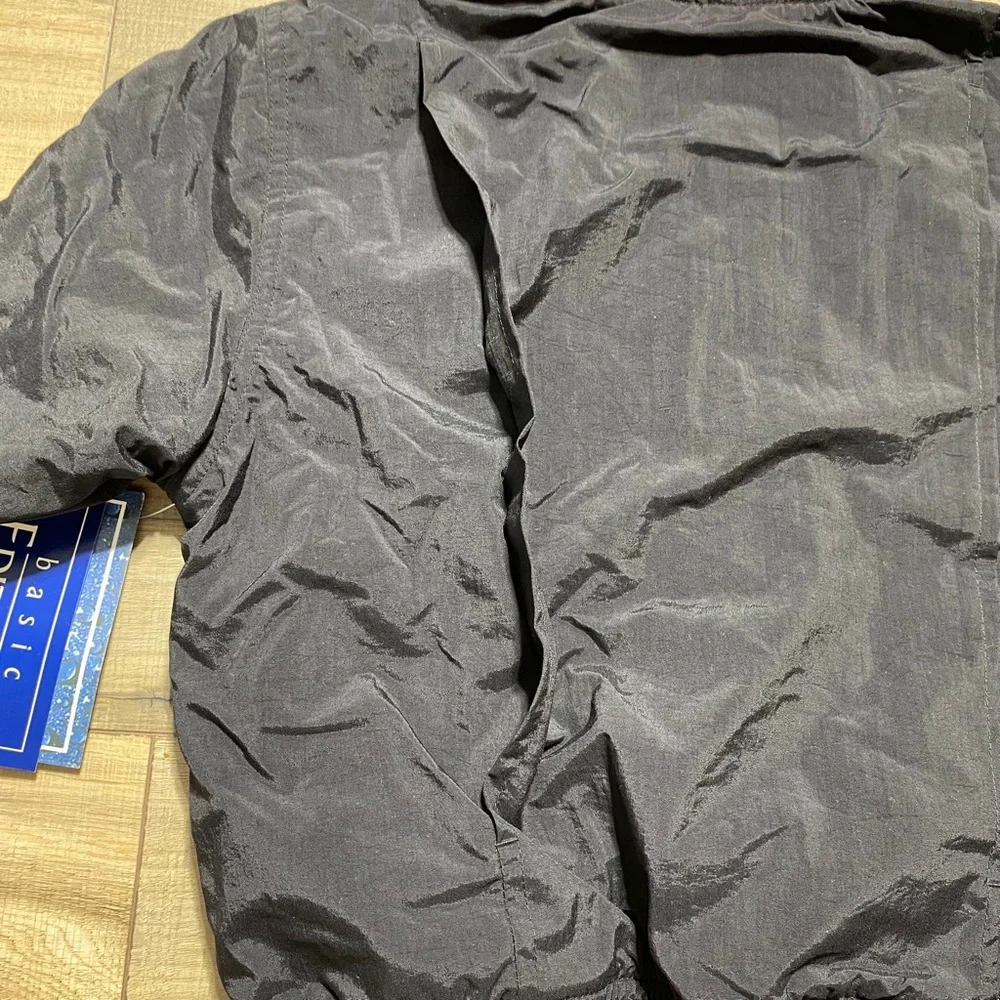 Basic Editions Boys Full Front Zip‎ Water Resistant Hooded Jacket Size 7 Black